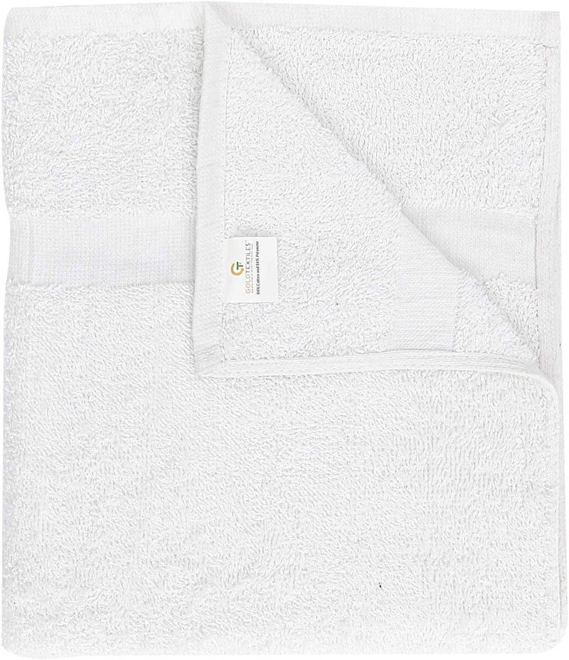 GOLD TEXTILES Bulk Bath Towels White 12 Pack (22x44 Inches) Economy Light Weight Easycare - Image 5